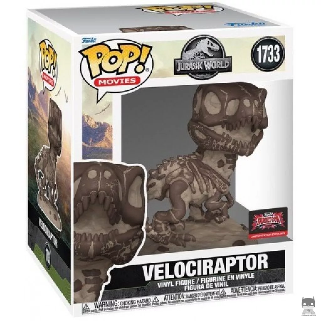 Velociraptor (Fossil) (SuperSized) Funko Pop! figure in its box