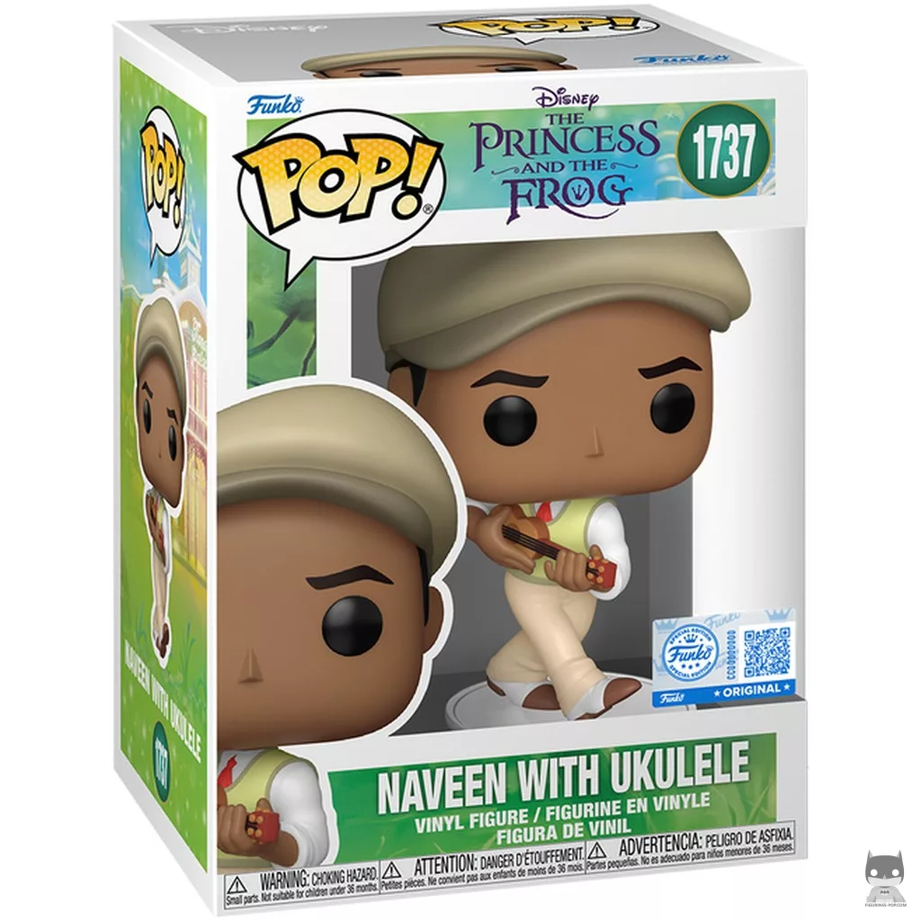 Naveen with Ukulele Funko Pop! figure in its box