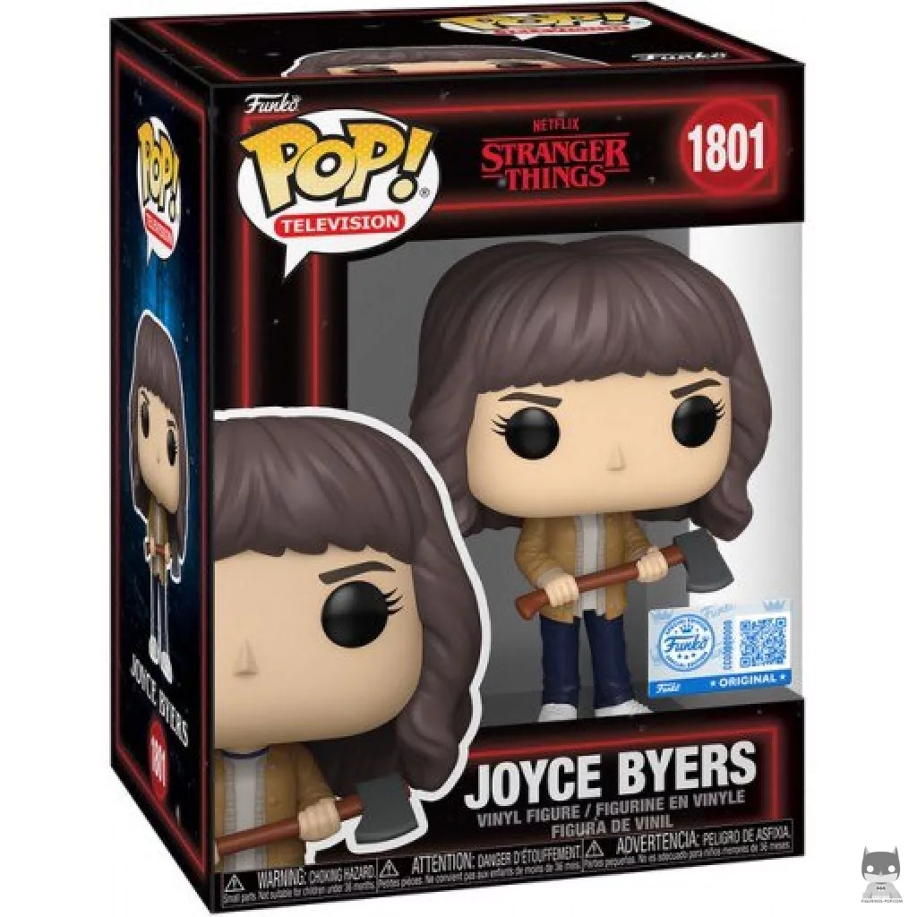Joyce Byers with Axe Funko Pop! figure in its box