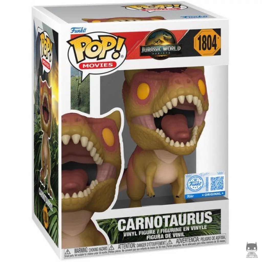 Carnotaurus Funko Pop! figure in its box