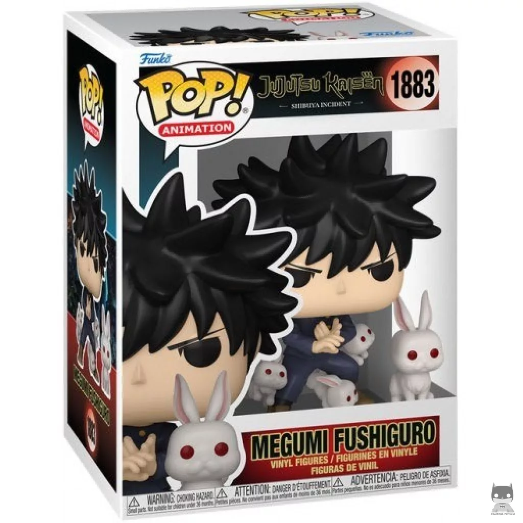 Megumi Fushiguro with Rabbits Funko Pop! figure in its box