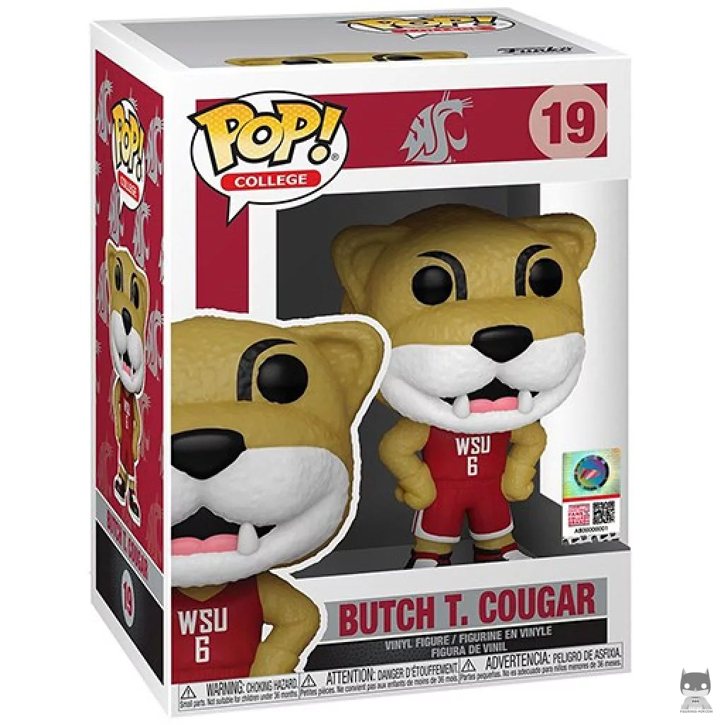 Butch T. Cougar (WSU) Funko Pop! figure in its box