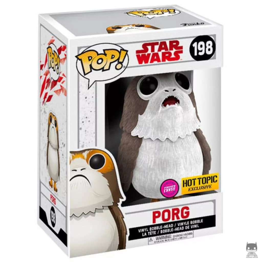 Porg Open Mouth (Chase & Flocked) Funko Pop! figure in its box