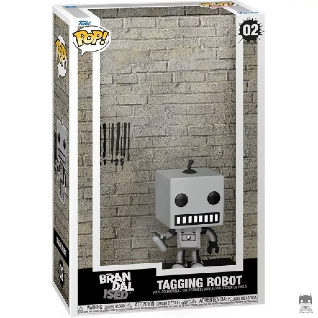 Tagging Robot Funko Pop! figure in its box