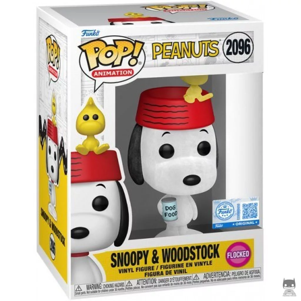 Snoopy & Woodstock (Flocked) Funko Pop! figure in its box