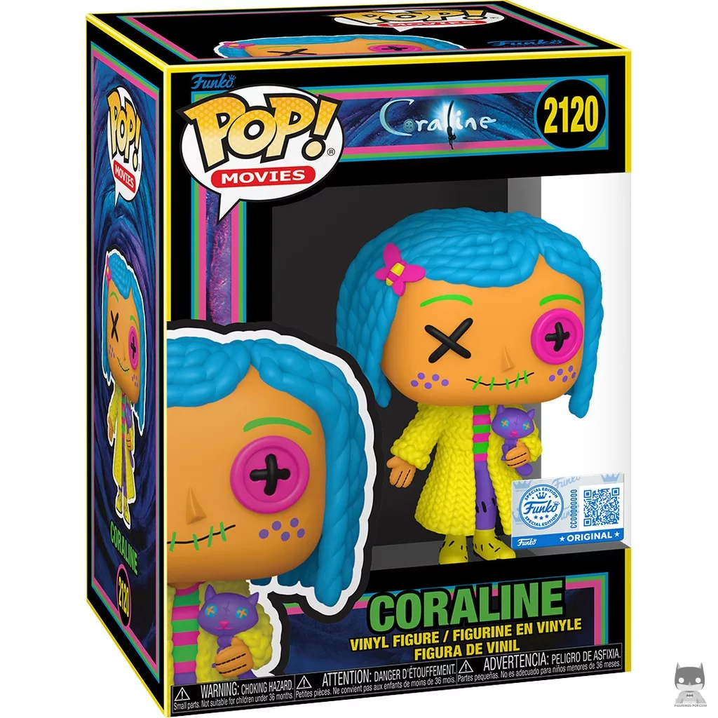 Coraline (Patchwork & Black Light) Funko Pop! figure in its box