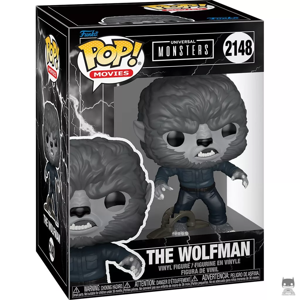 The Wolfman (Black & White) Funko Pop! figure in its box