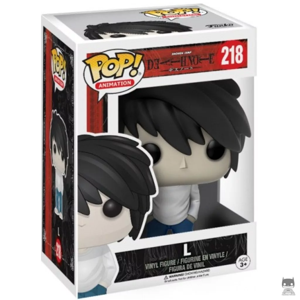 L Funko Pop! figure in its box