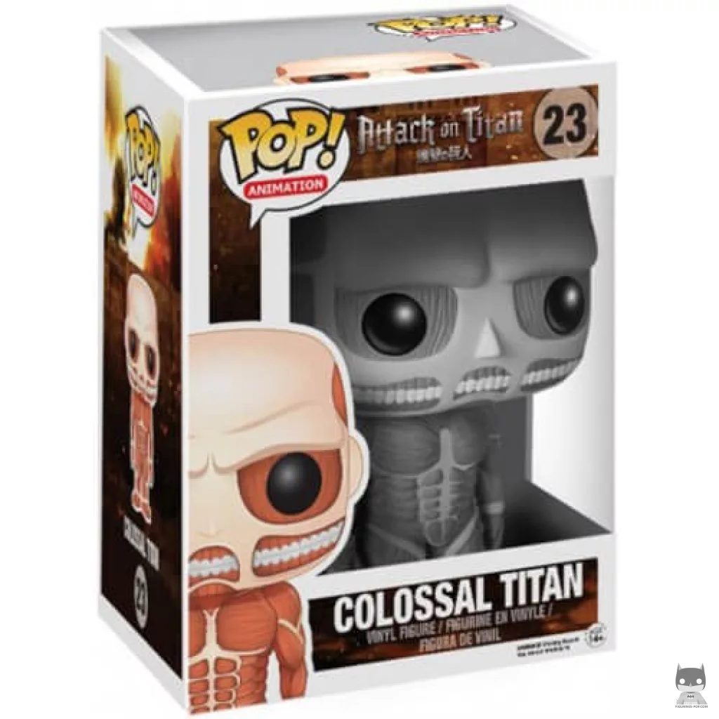 Colossal Titan Black & White Funko Pop! figure in its box