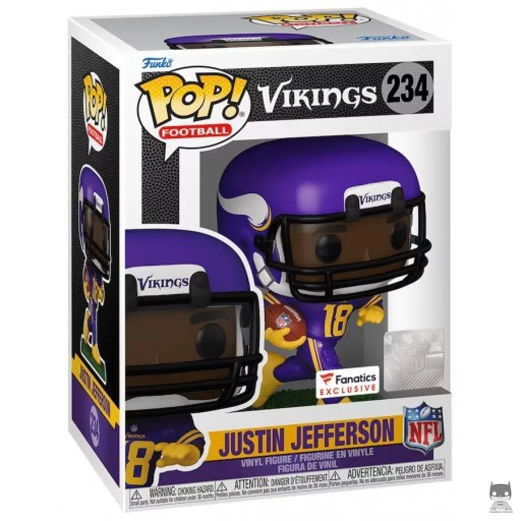 Justin Jefferson Funko Pop! figure in its box