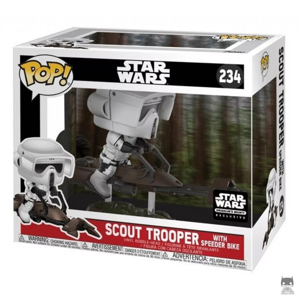 Scout Trooper with Speeder Bike Funko Pop! figure in its box