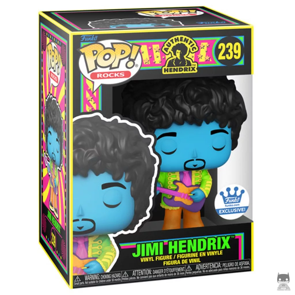 Jimi Hendrix (Blacklight) Funko Pop! figure in its box