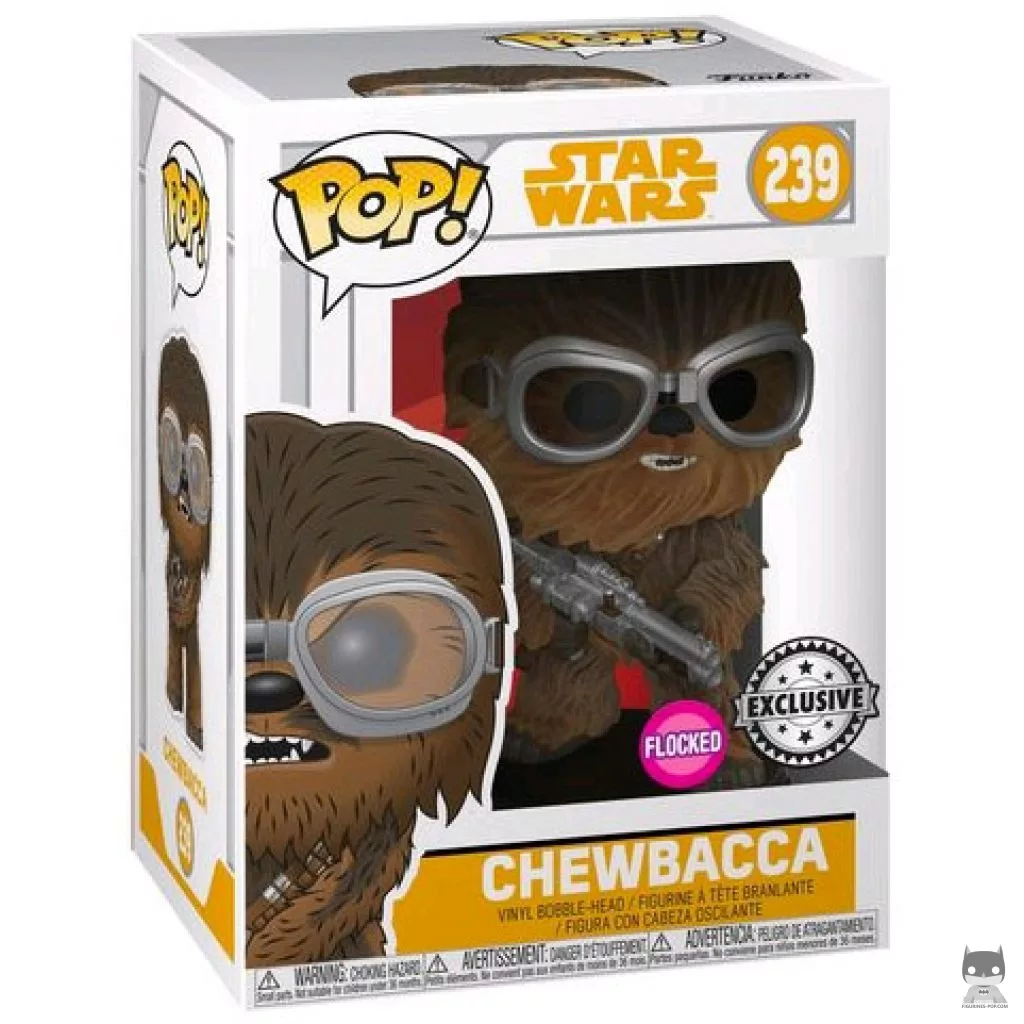 Chewbacca with Goggles (Flocked) Funko Pop! figure in its box