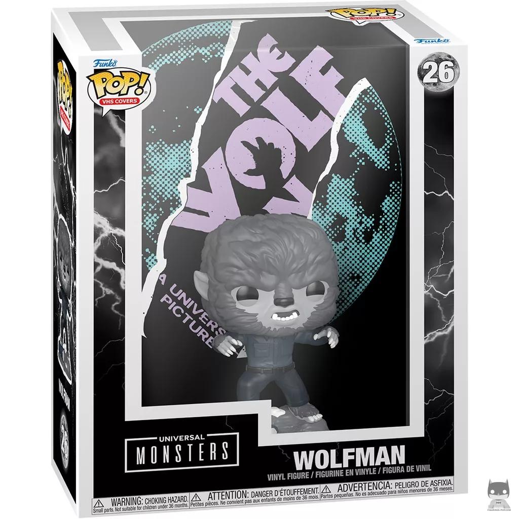 The Wolfman VHS Cover (Black & White) Funko Pop! figure in its box