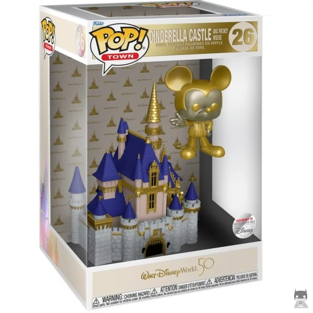 Cinderella Castle & Mickey Mouse (Gold) Funko Pop! figure in its box