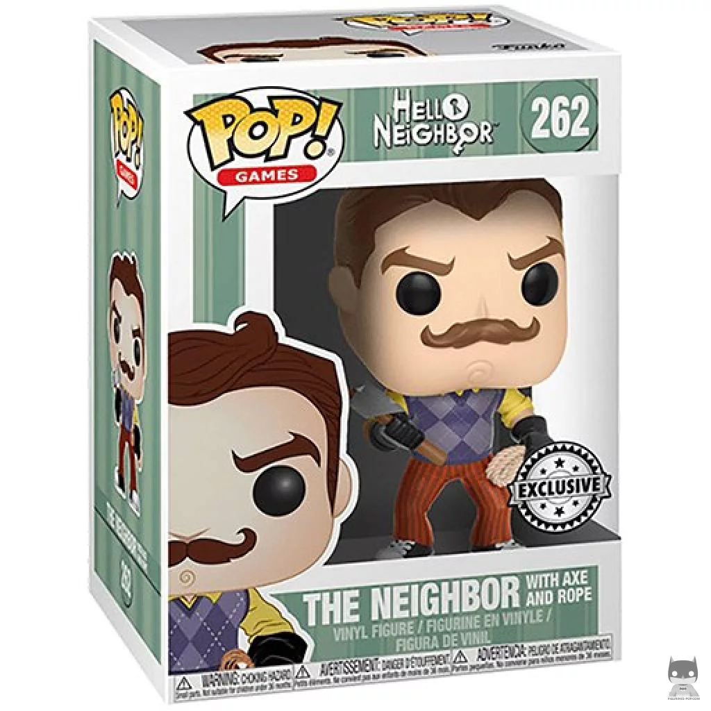 The Neighbor with axe & rope Funko Pop! figure in its box