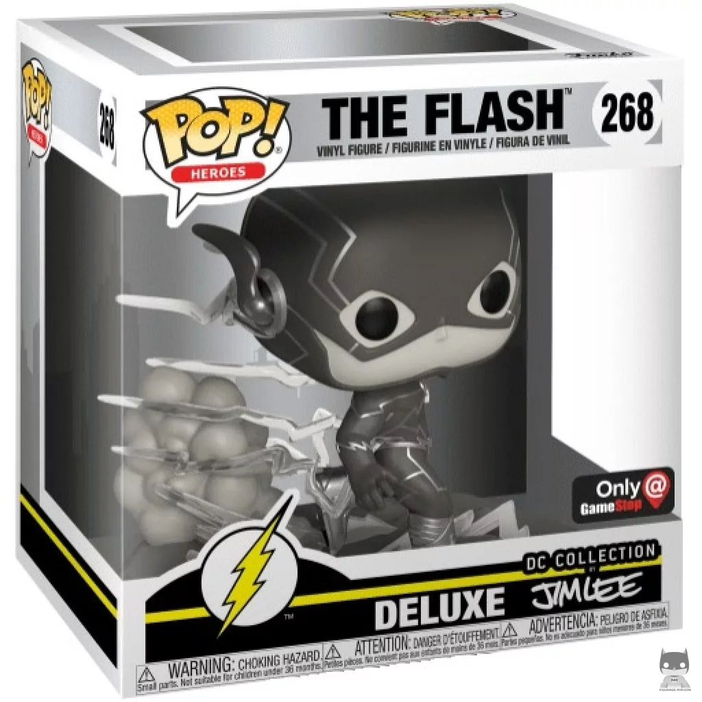 The Flash (Black & White) Funko Pop! figure in its box
