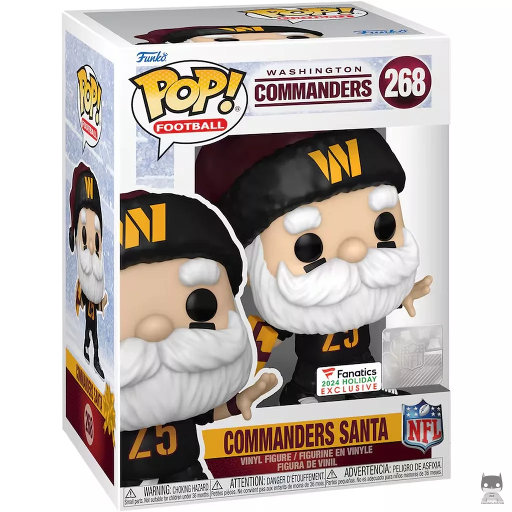 Commanders Santa Funko Pop! figure in its box