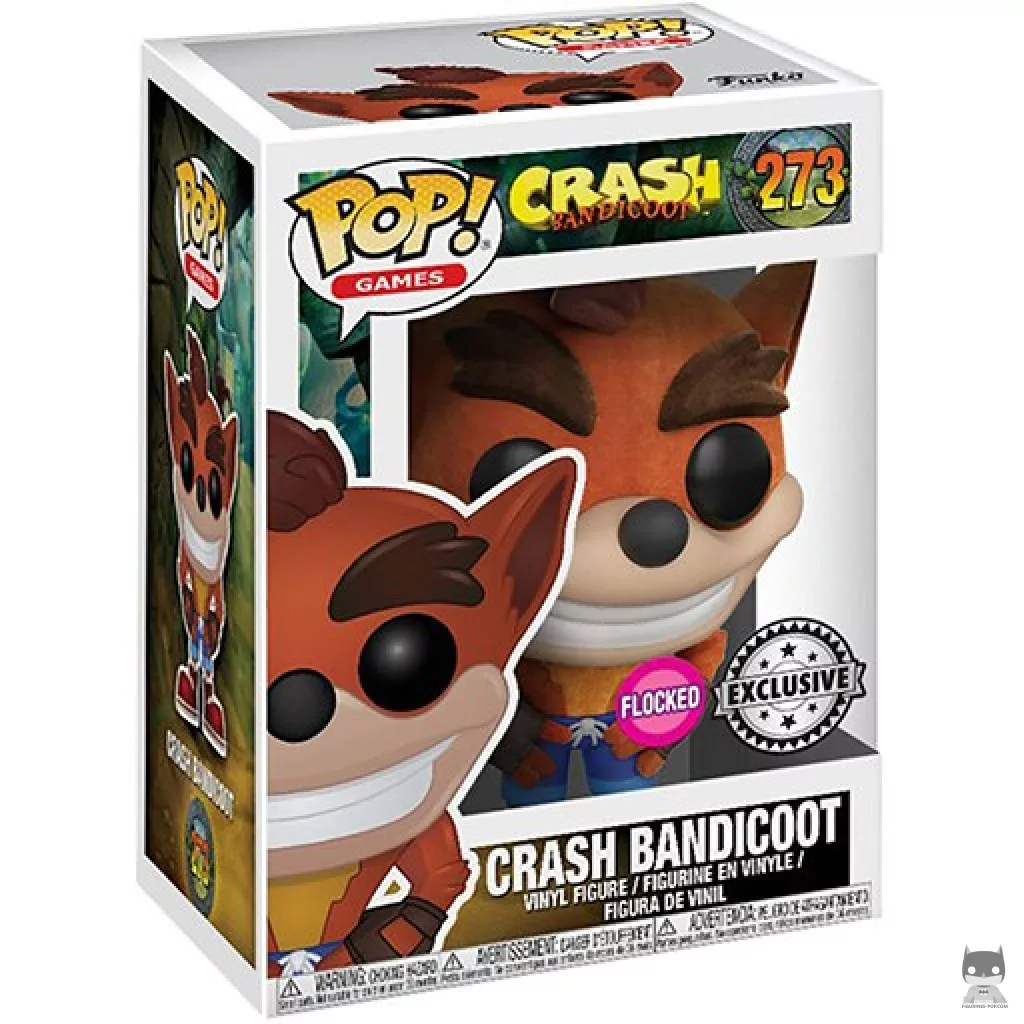 Crash Bandicoot (Flocked) Funko Pop! figure in its box