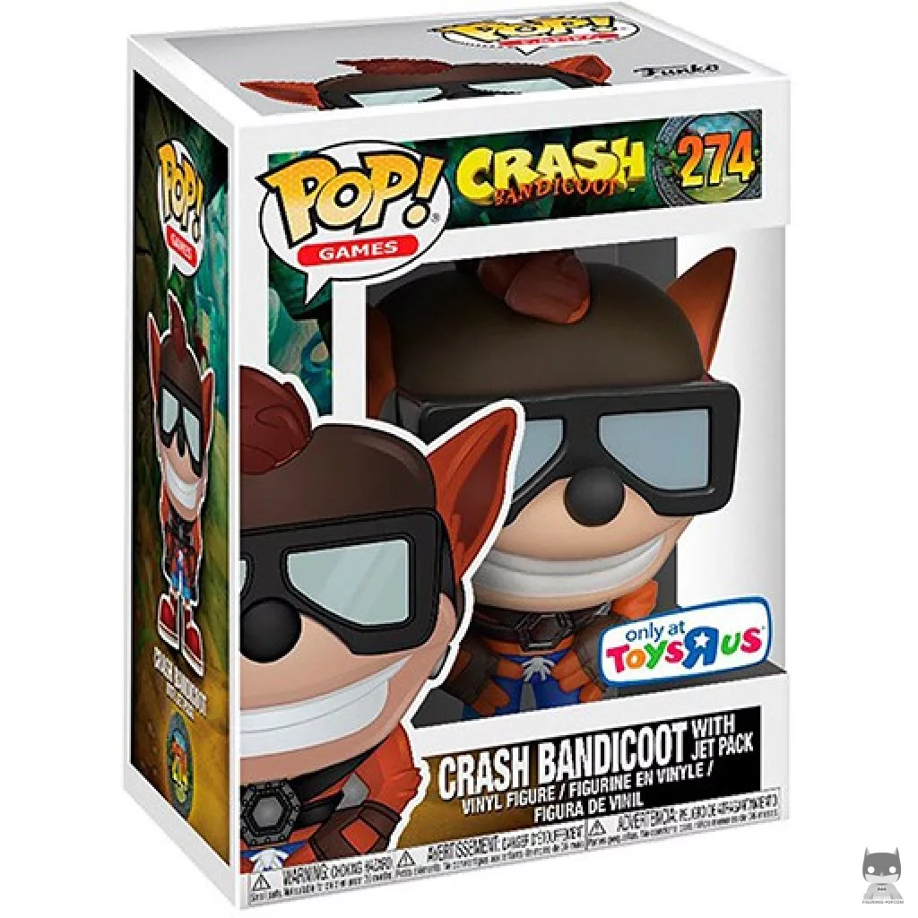 Crash Bandicoot with Jet Pack Funko Pop! figure in its box