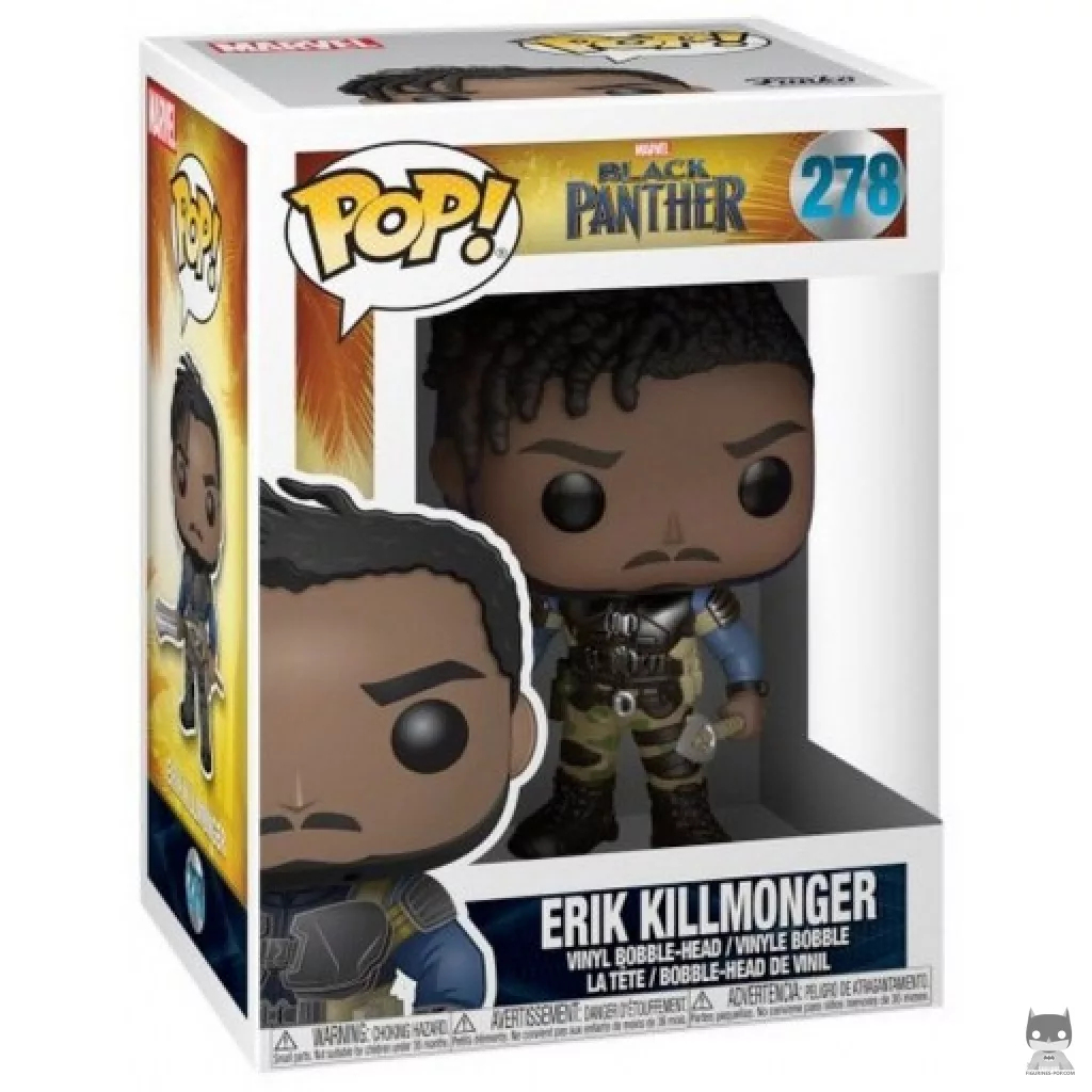 Erik Killmonger Funko Pop! figure in its box
