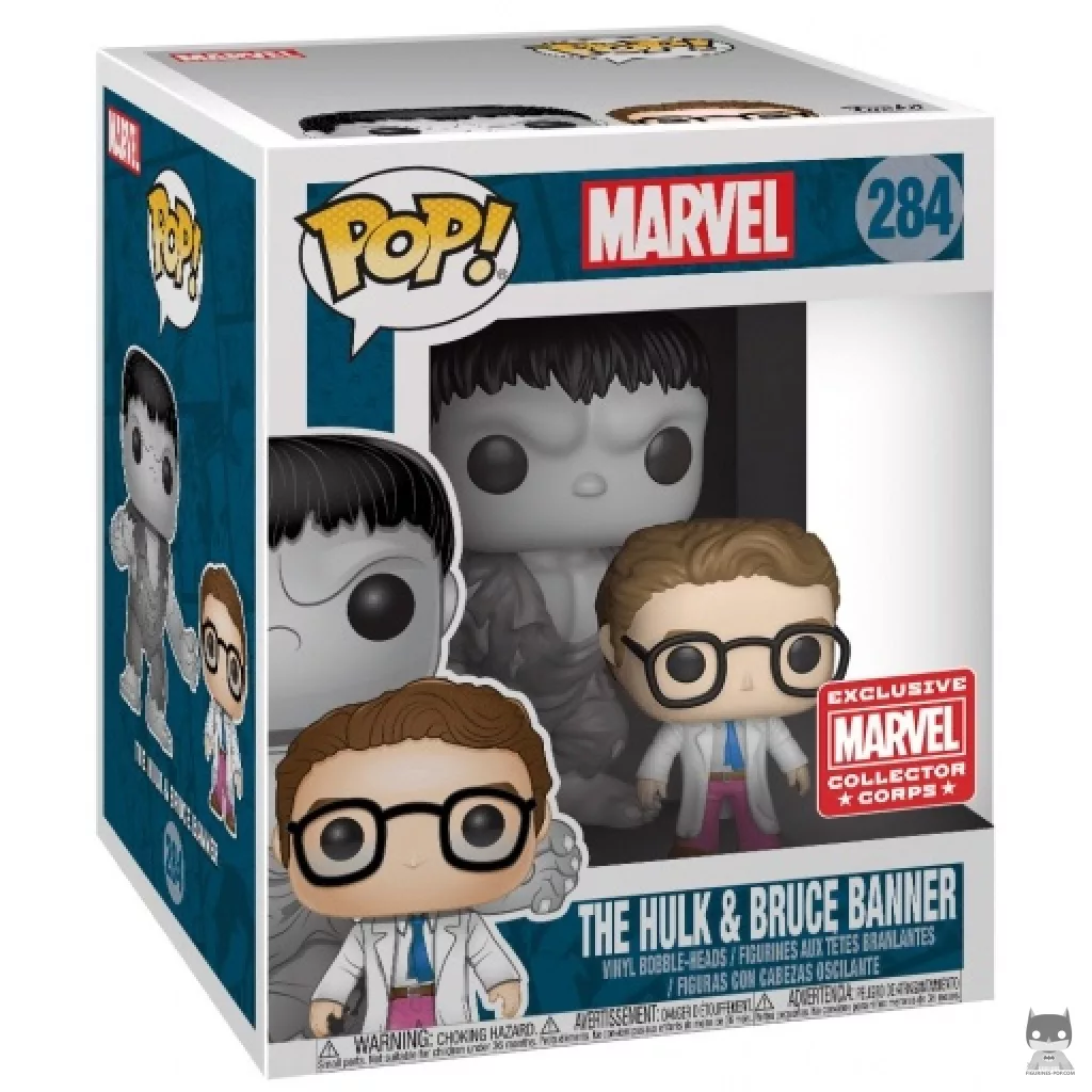 Gray Hulk & Bruce Banner Funko Pop! figure in its box