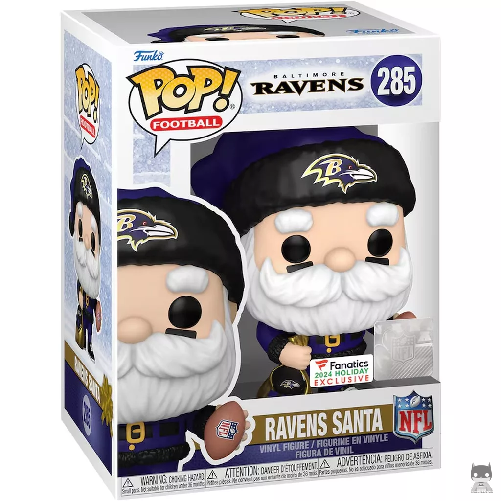 Ravens Santa Funko Pop! figure in its box