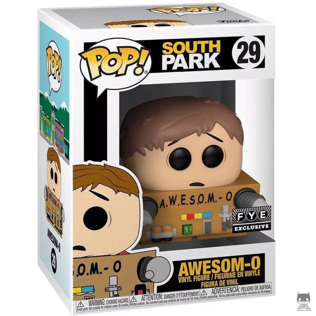 Awesom-O unmasked Funko Pop! figure in its box