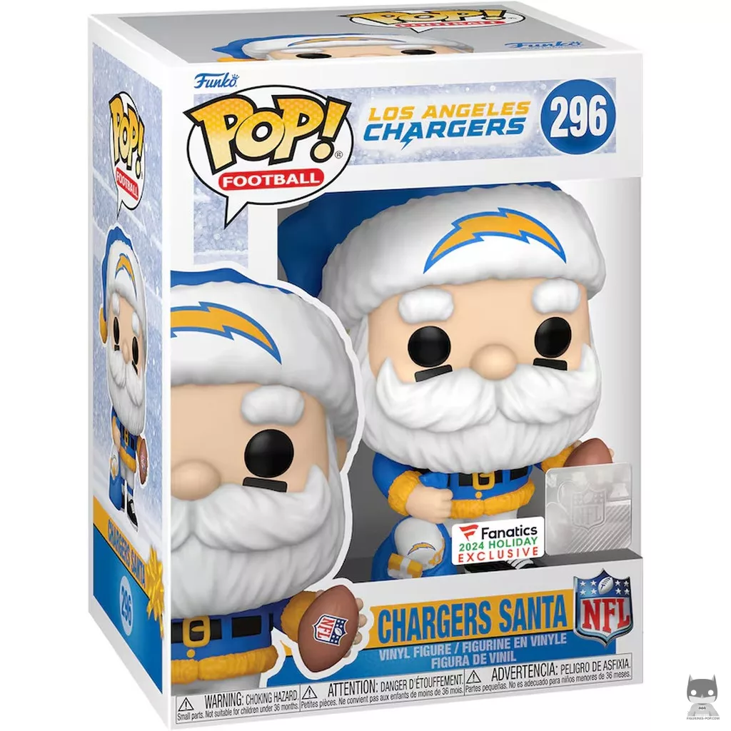 Chargers Santa Funko Pop! figure in its box