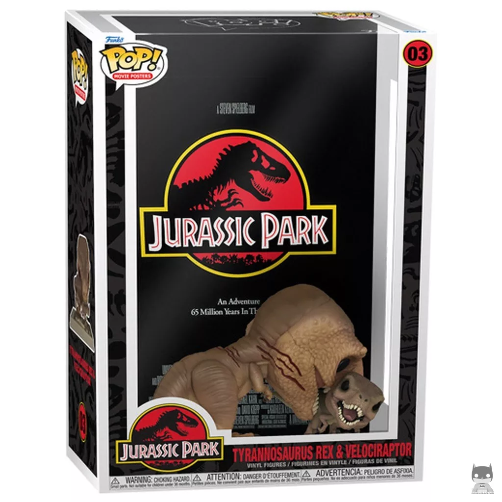 Tyrannosaurus Rex & Velociraptor Funko Pop! figure in its box