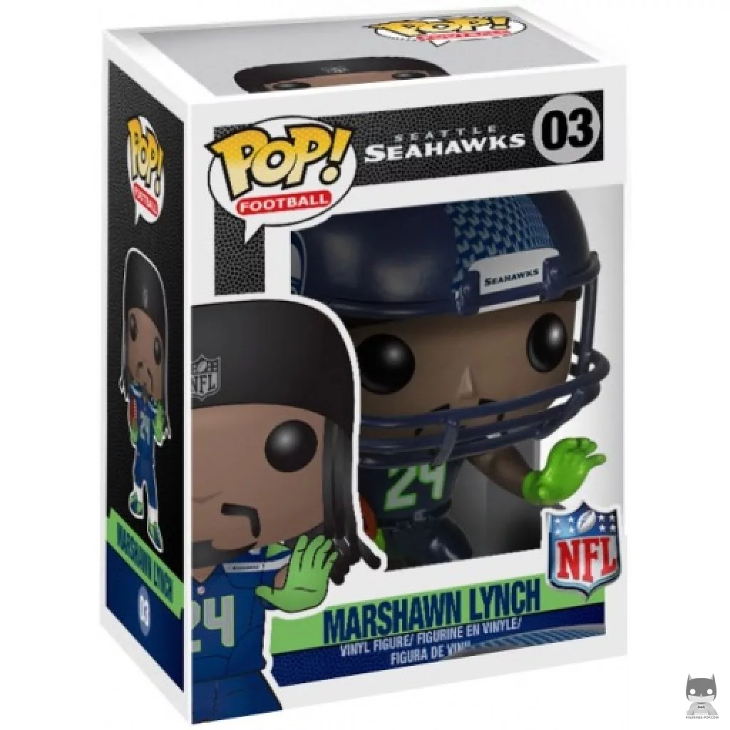 Marshawn Lynch Funko Pop! figure in its box