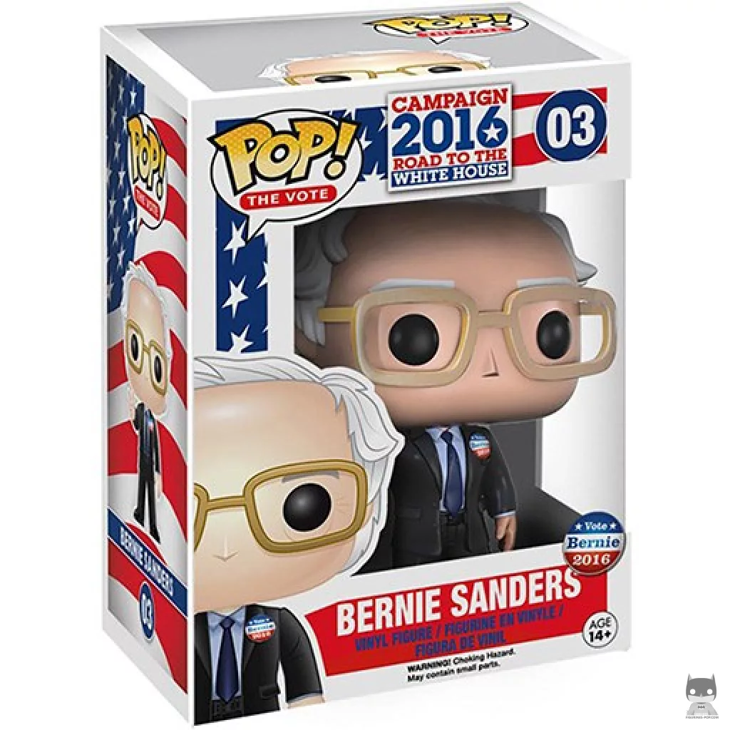 Bernie Sanders Funko Pop! figure in its box
