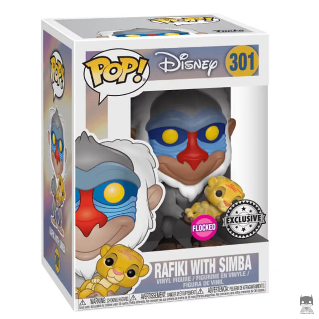 Rafiki Holding Baby Simba (Flocked) Funko Pop! figure in its box