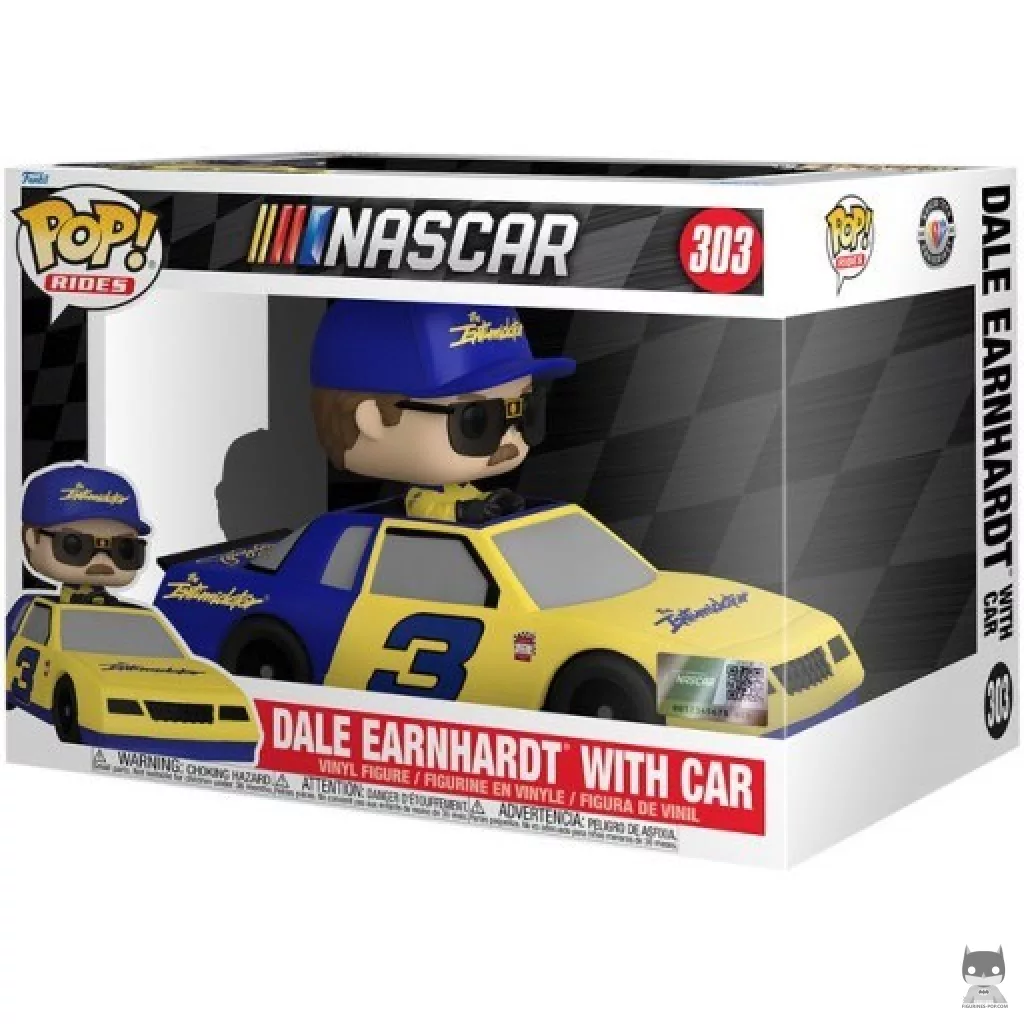 Dale Earnhardt with car Funko Pop! figure in its box