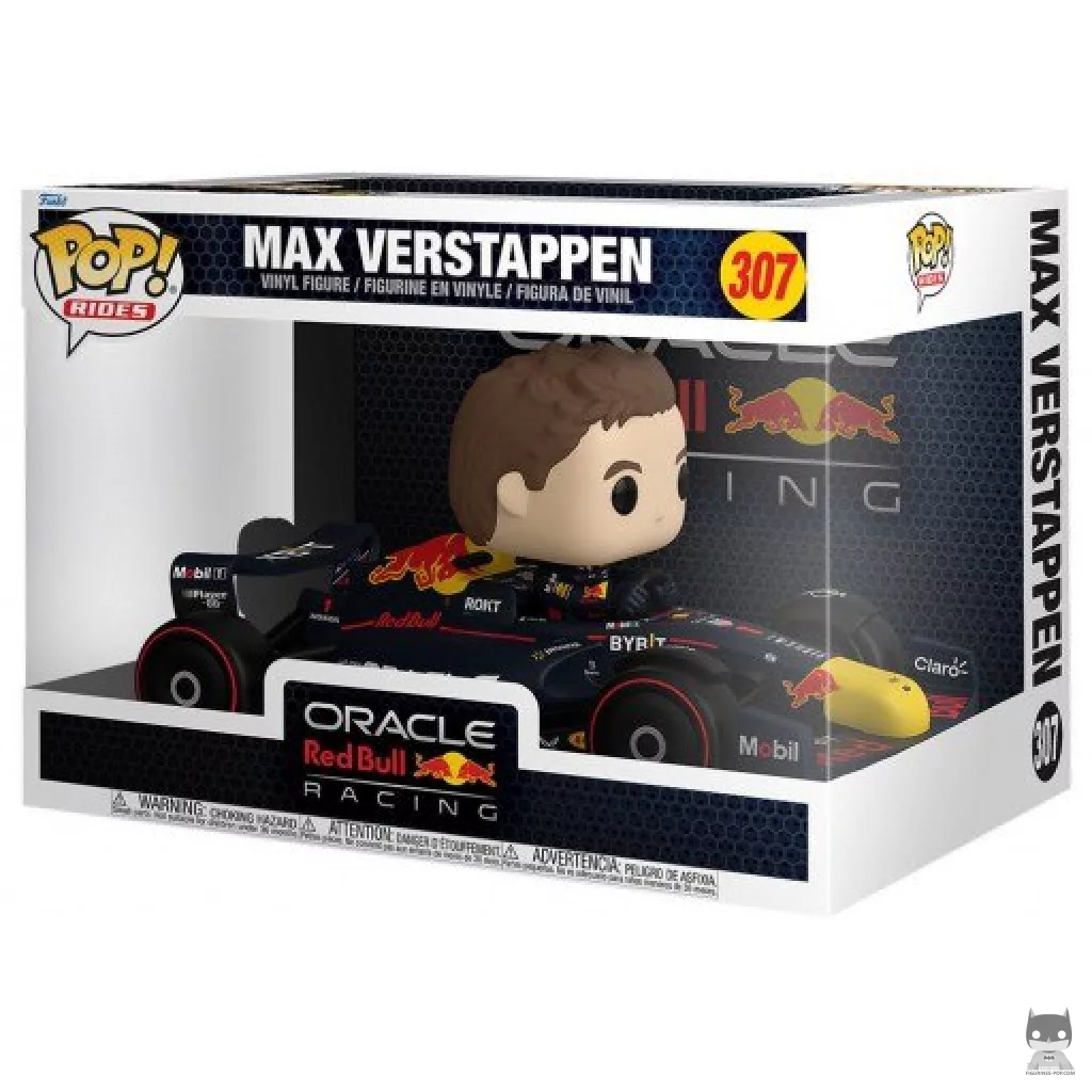 Max Verstappen with Red Bull F1 Funko Pop! figure in its box