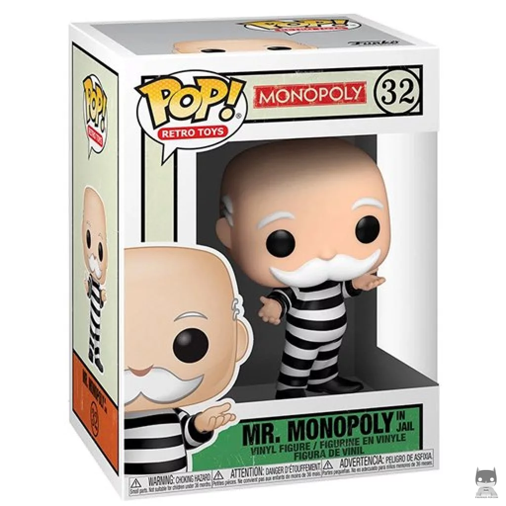 Mr. Monopoly in Jail Funko Pop! figure in its box