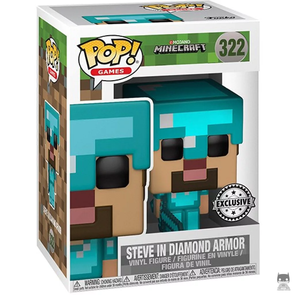 Steve in Diamond Armor Funko Pop! figure in its box
