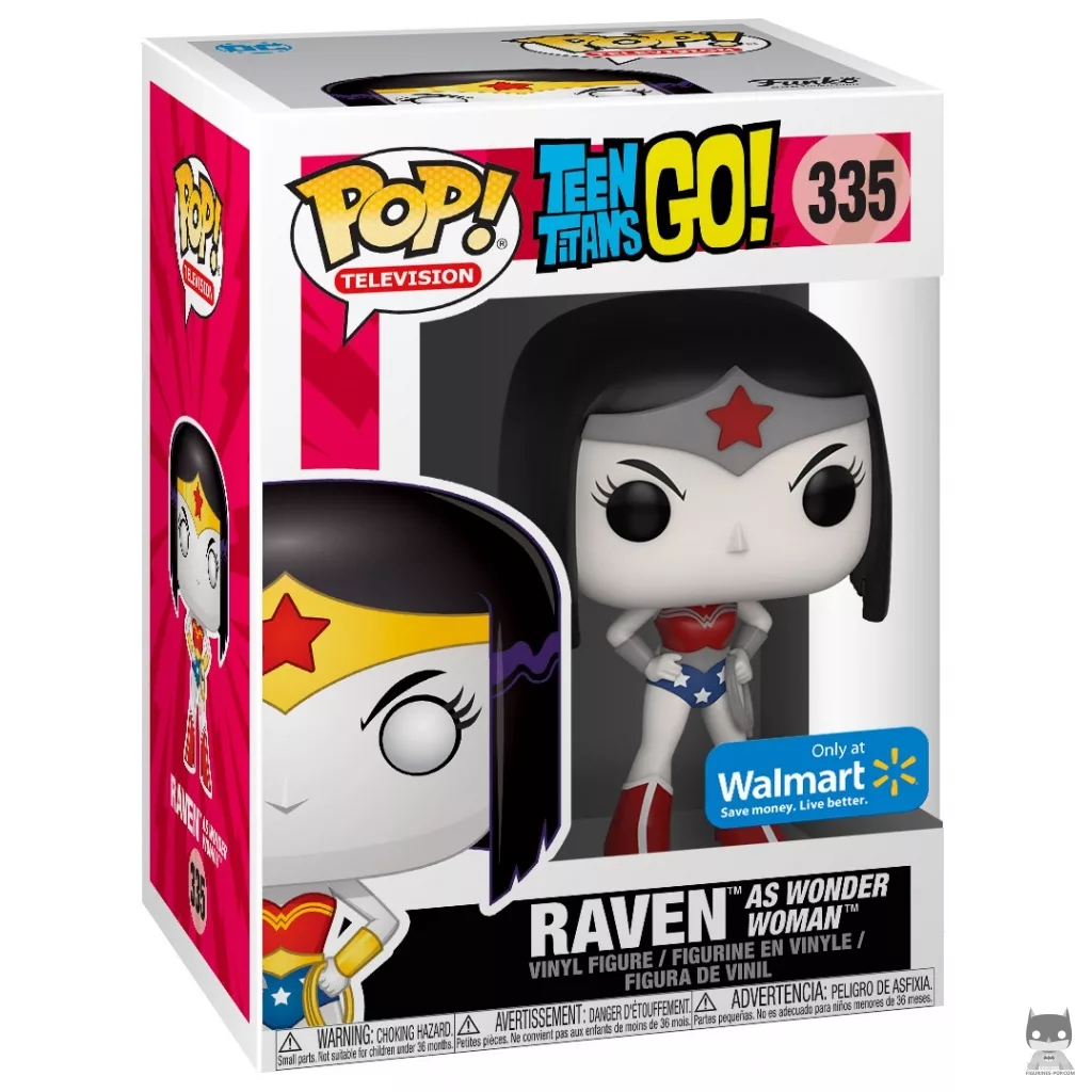 Raven as Wonder Woman (Blue, Red & White) Funko Pop! figure in its box