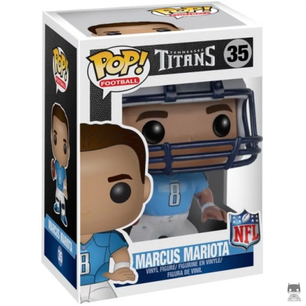 Marcus Mariota Funko Pop! figure in its box