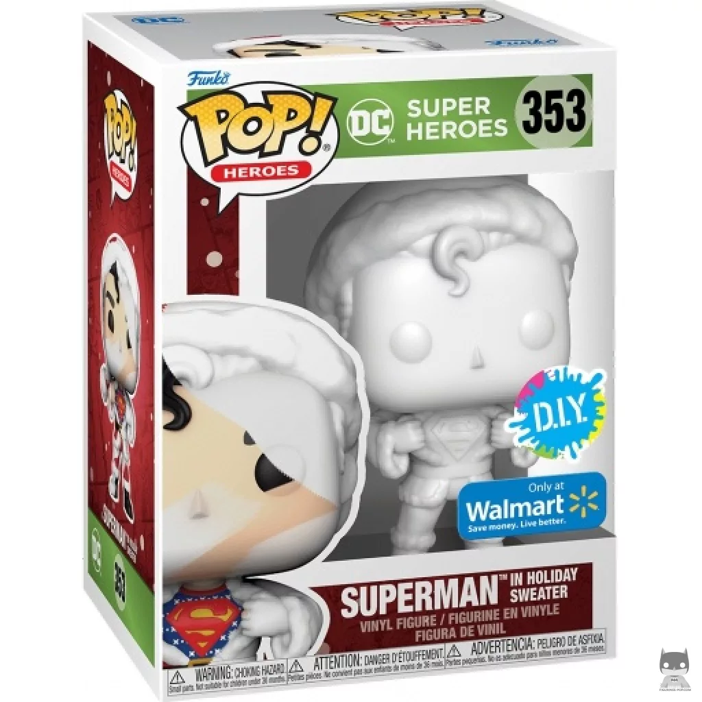 Superman in Holiday Sweater (D.I.Y) Funko Pop! figure in its box