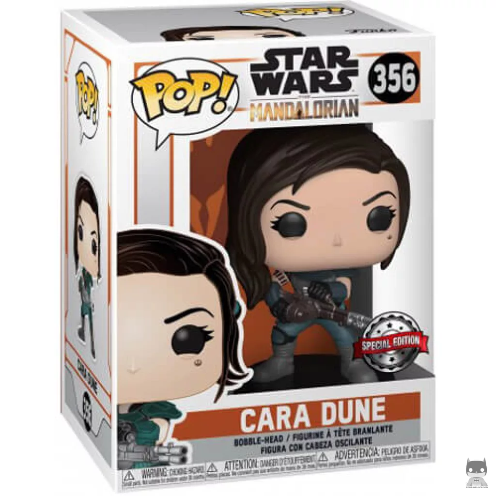 Cara Dune with Gun Funko Pop! figure in its box