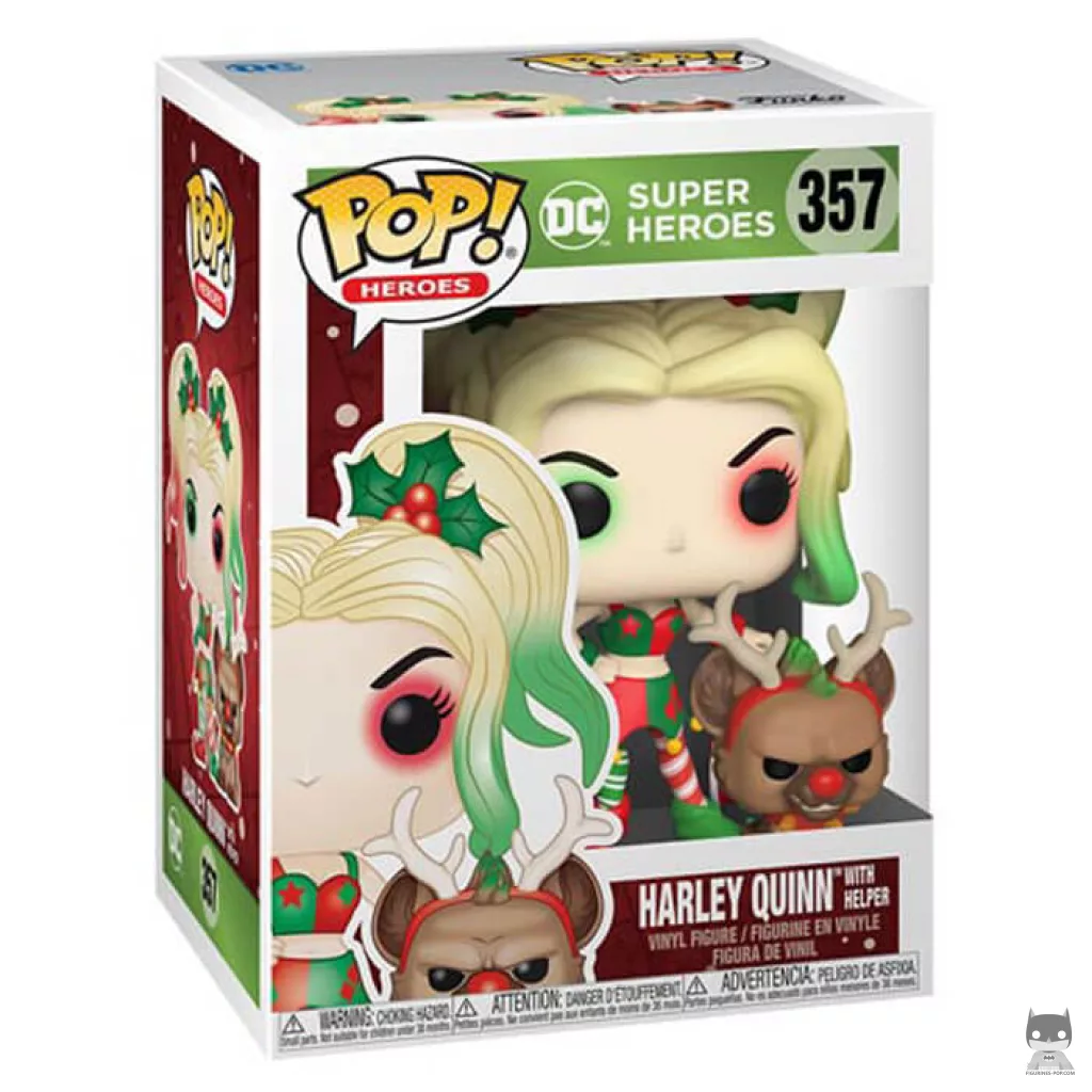 Harley Quinn with Helper Funko Pop! figure in its box