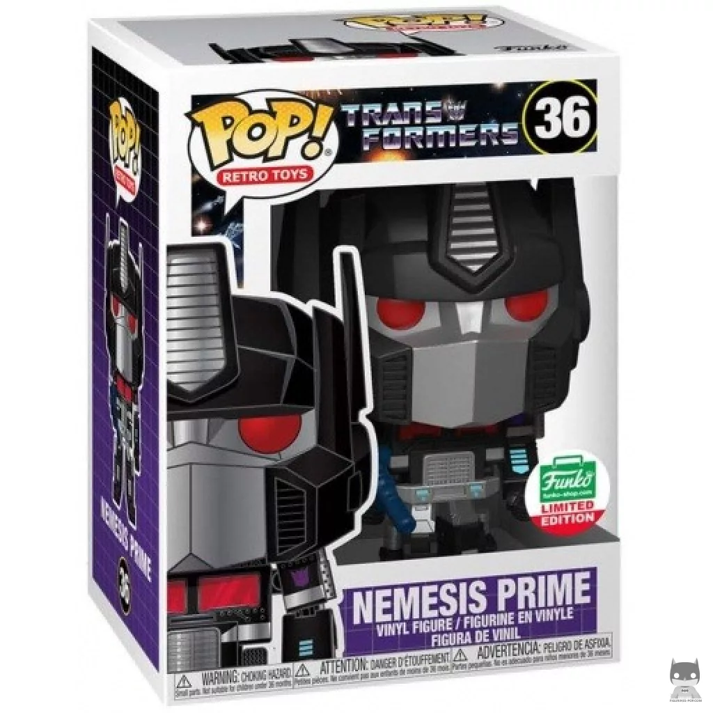 Nemesis Prime Funko Pop! figure in its box