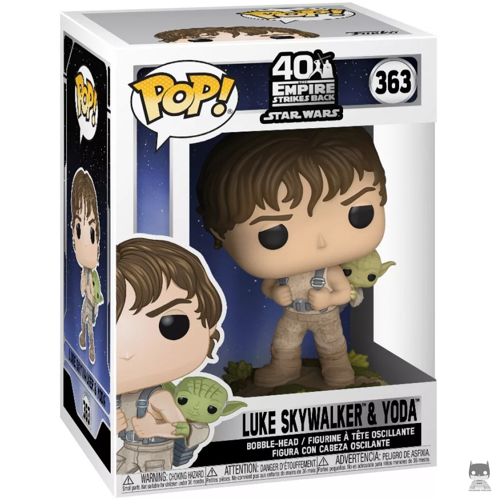 Luke Skywalker & Yoda Funko Pop! figure in its box