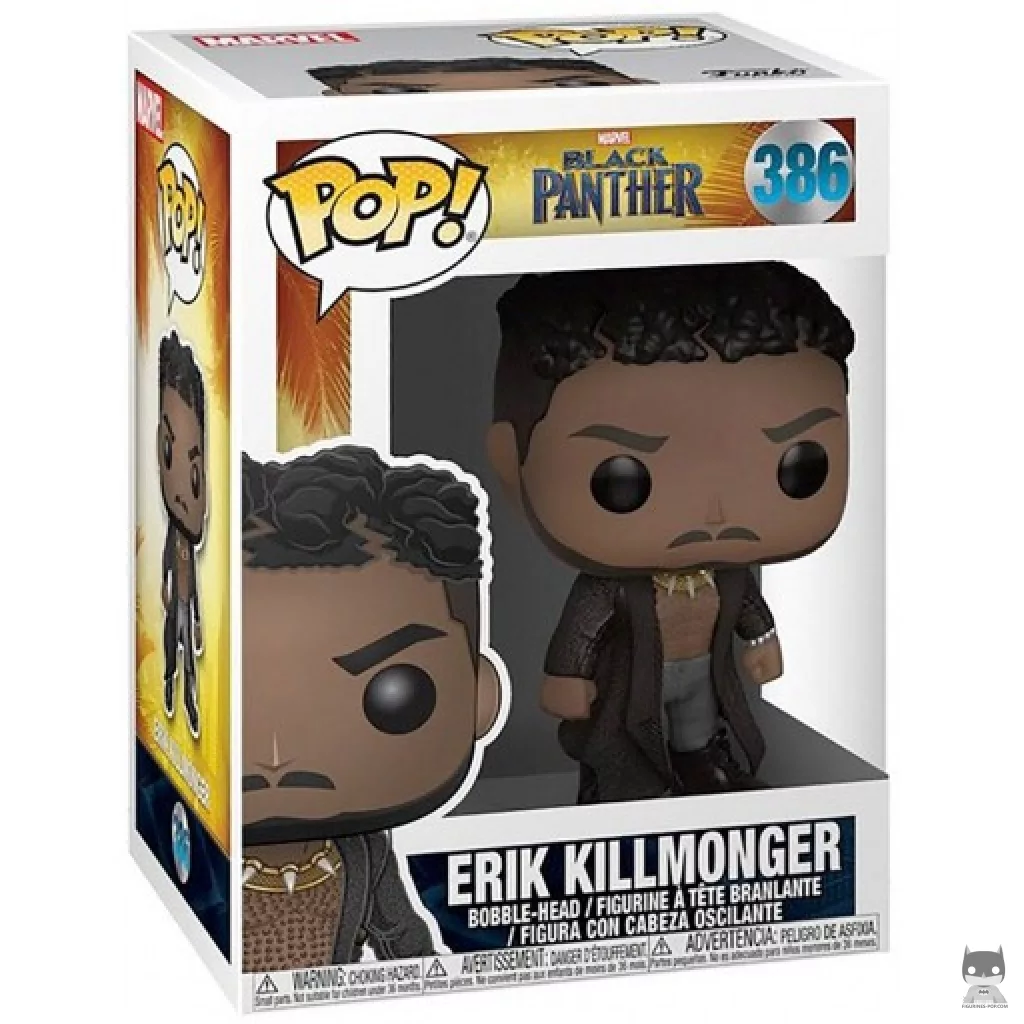 Erik Killmonger with Scars Funko Pop! figure in its box