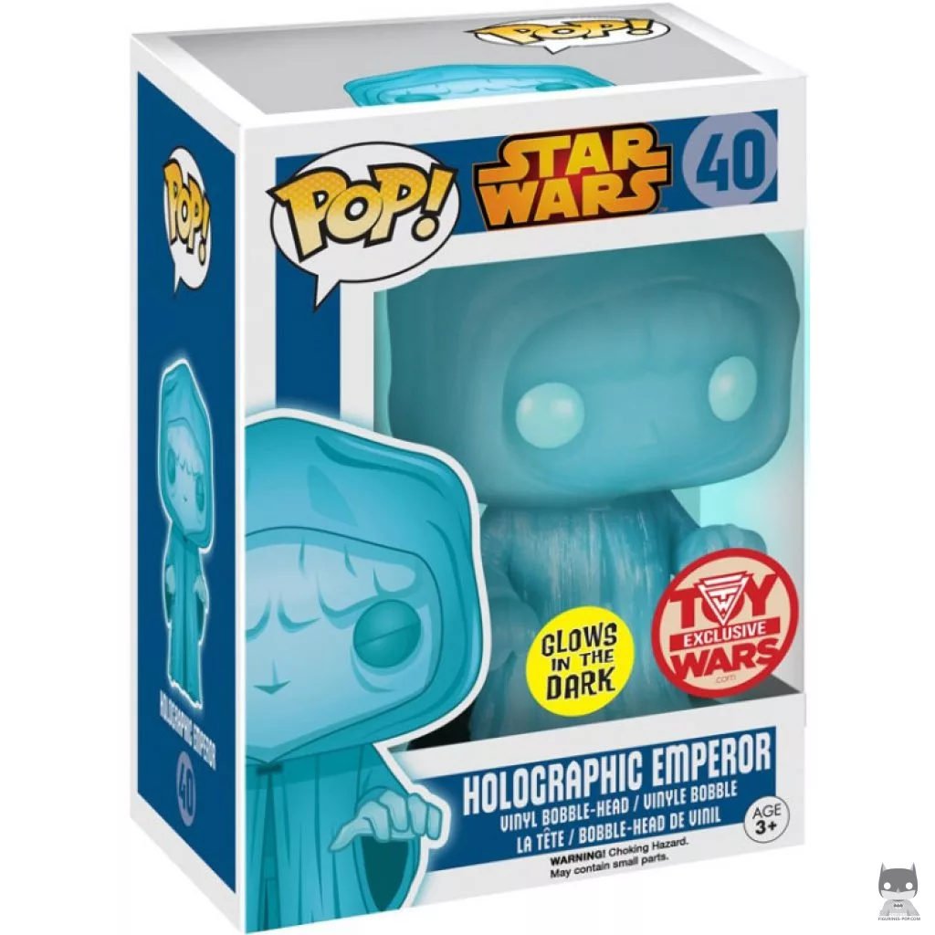 Holographic Emperor Palpatine (Glow in the Dark) Funko Pop! figure in its box