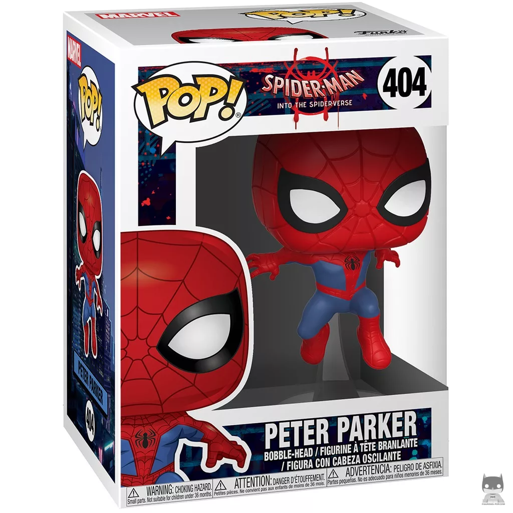 Peter Parker into the Spider-Verse Funko Pop! figure in its box