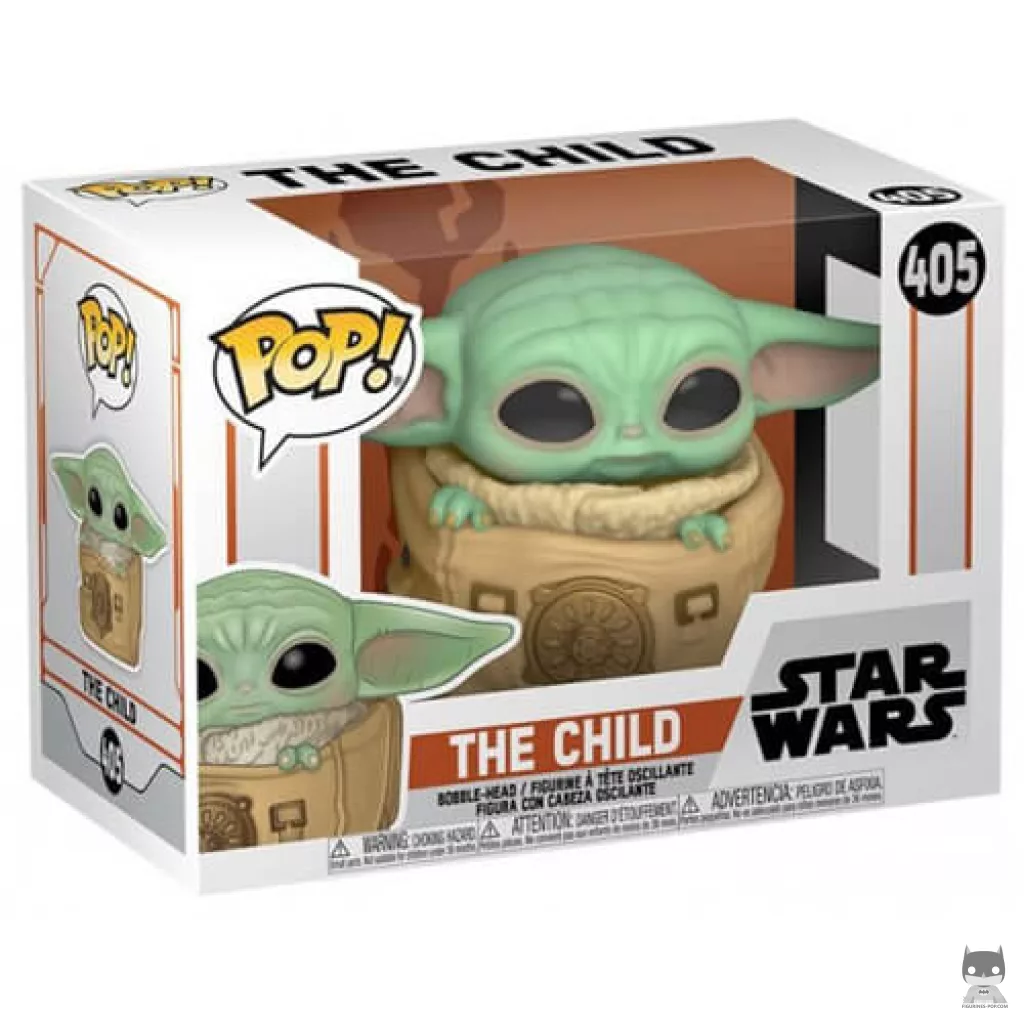 The Mandalorian Child with Bag Funko Pop! figure in its box