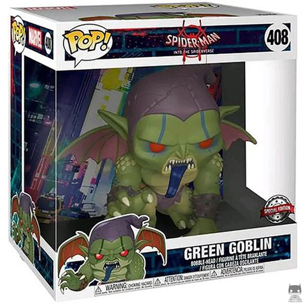 Green Goblin into the Spider-Verse (Supersized) Funko Pop! figure in its box