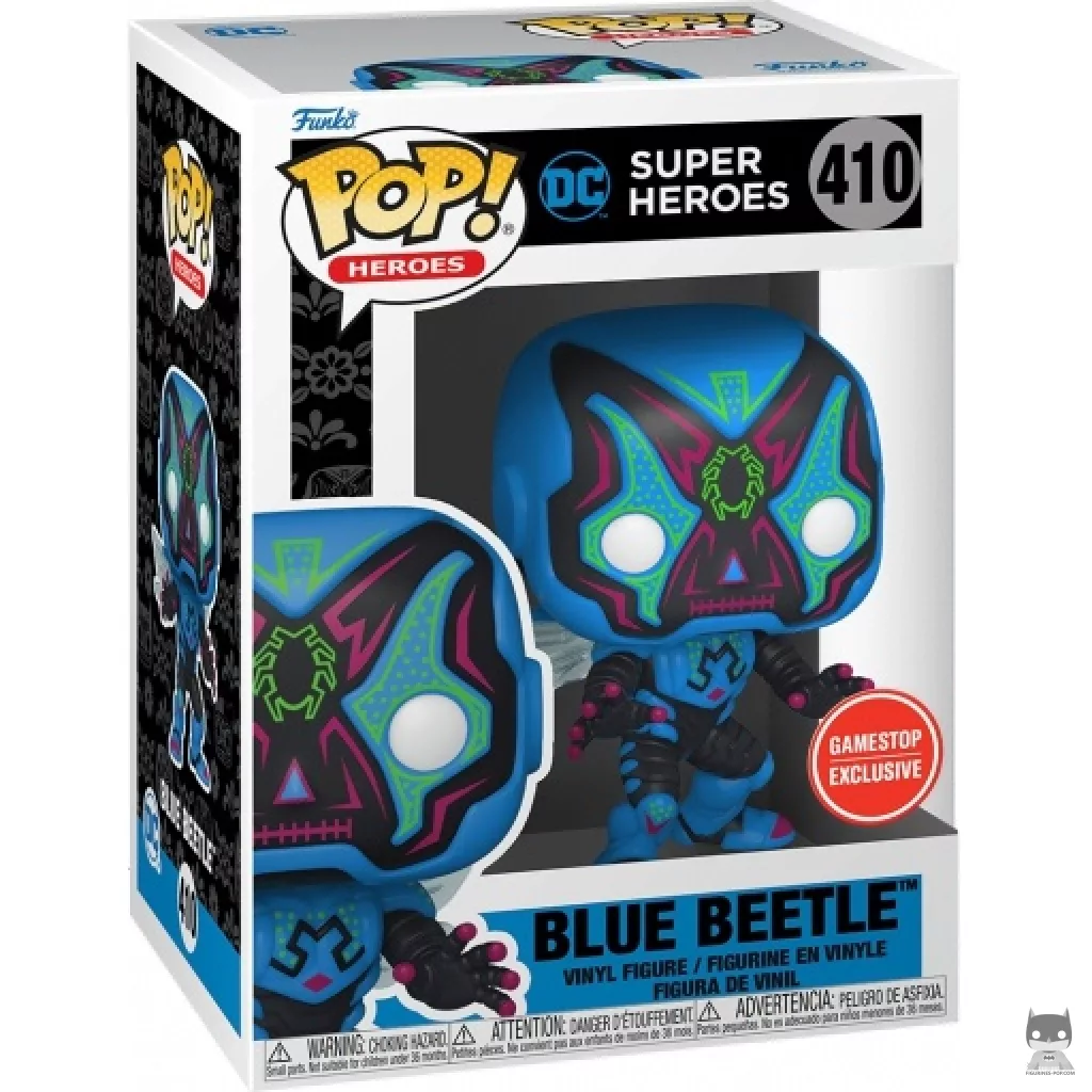Blue Beetle (Dia de los DC) (Glow in the Dark) Funko Pop! figure in its box